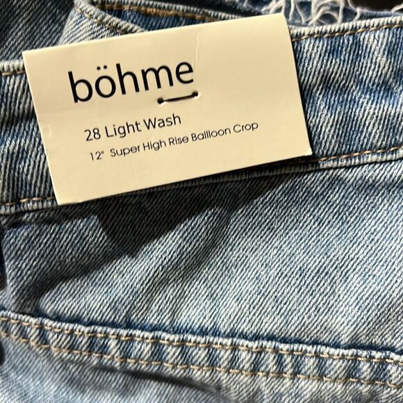bohme 28” light wash 12 inch high-rise bailloon crop C21 - Picture 3 of 7